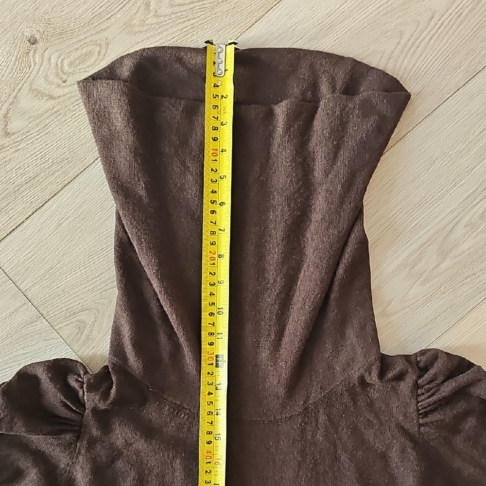 Saks Fifth Avenue Silk Cashmere Cowlneck Bubble Shoulder Longsleeve Sweater, Med - Picture 11 of 15